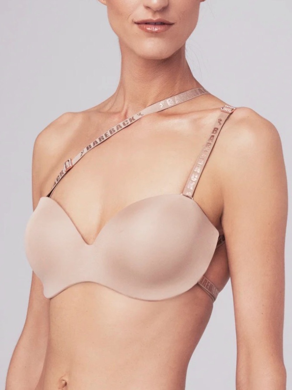 Bareback Convertible Strap Nude Push-Up T-Shirt Bra